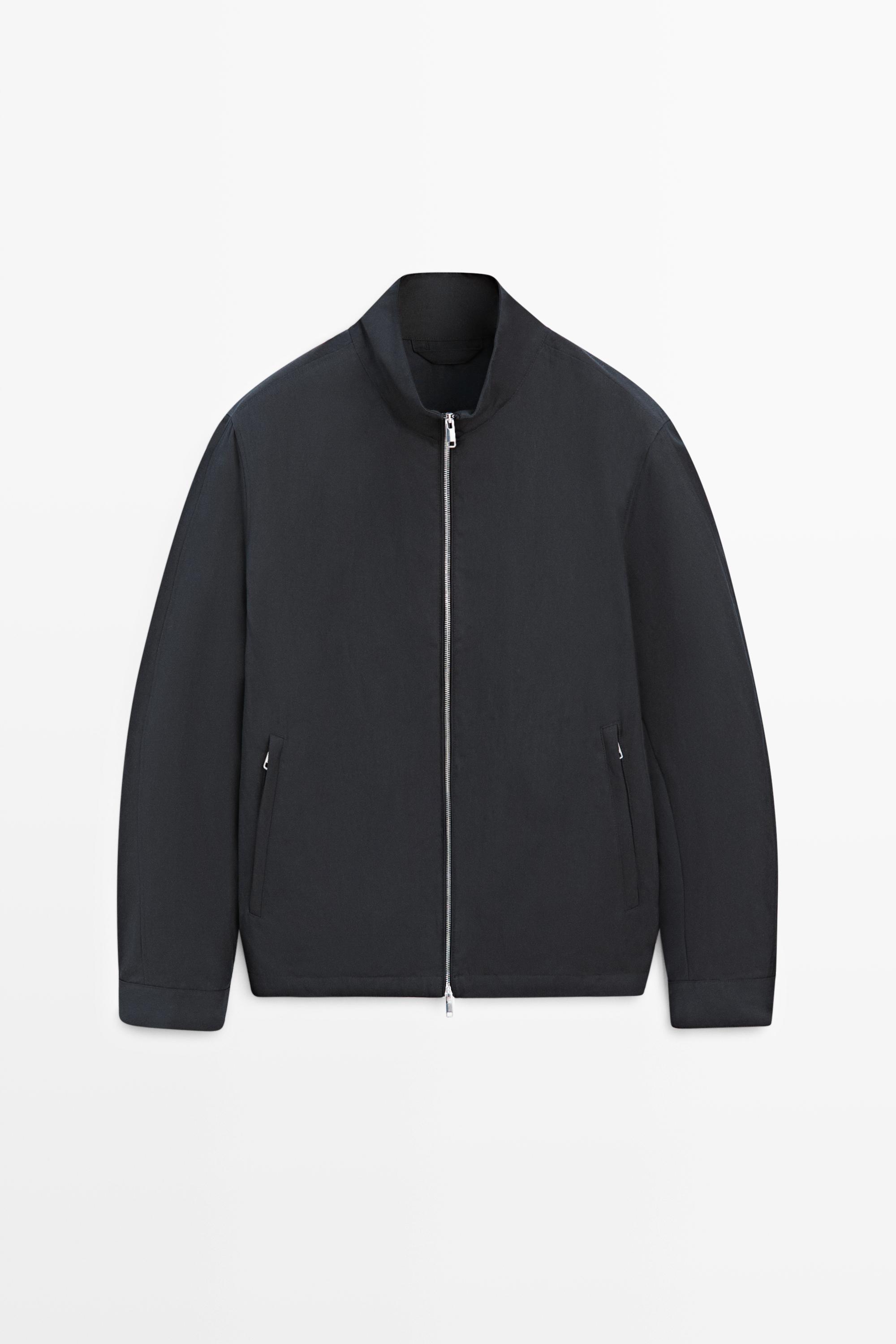 Veste à col montant en coton mélangé